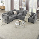 Ottoman Sofa for Modular Sectional,Grey Chenille