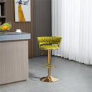 COOLMORE Swivel Bar Stools Set of 2 Adjustable Counter Height Chairs with Footrest for Kitchen, Dining Room 2PC/SET