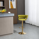 COOLMORE Swivel Bar Stools Set of 2 Adjustable Counter Height Chairs with Footrest for Kitchen, Dining Room 2PC/SET