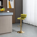 COOLMORE Swivel Bar Stools Set of 2 Adjustable Counter Height Chairs with Footrest for Kitchen, Dining Room 2PC/SET