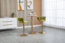 COOLMORE Swivel Bar Stools Set of 2 Adjustable Counter Height Chairs with Footrest for Kitchen, Dining Room 2PC/SET