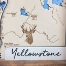 Yellowstone Topo Map Sign | Laser Engraved & Framed Wall Art