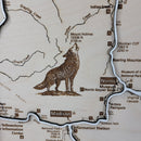 Yellowstone Topo Map Sign | Laser Engraved & Framed Wall Art