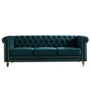 Chesterfield Velvet Sofa 84.65 inch for Living Room GREEN Color