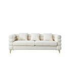 3-seater + 3-seater Combination sofa.White teddy(Ivory)
