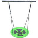 XNS052 green and blue interesting six function swingset with net swing metal plastic safe swing set 440lbs for outdoor playground for age 3+ with 31.5in net swing