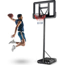 Portable Basketball Hoop Outdoor, 4.25FT-10FT Height Adjustable Basketball Goal, Shatterproof Backboard, Built-in Wheels, Basketball Stand