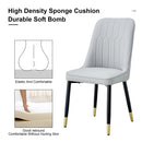Modern dining chairs are equipped with light gray PU artificial leather backrest cushions and black metal legs, suitable for restaurants,kitchens,and bedrooms.Set of 4pieces (light gray+PU)W1151118943