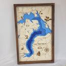 Lake Pend Oreille Topo Map | Laser Engraved & Framed Wall Art