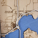 Lake Pend Oreille Topo Map | Laser Engraved & Framed Wall Art