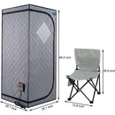 Portable Full Size Grey Infrared Sauna tent"ersonal Home Spa, with Infrared Panels, Heating Foot Pad, Controller, Foldable Chair, Reading light. Easy to Install. Fast heating, with FCC Certification