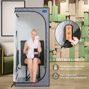 Portable Full Size Grey Infrared Sauna tent"ersonal Home Spa, with Infrared Panels, Heating Foot Pad, Controller, Foldable Chair, Reading light. Easy to Install. Fast heating, with FCC Certification