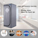 Portable Full Size Grey Infrared Sauna tent"ersonal Home Spa, with Infrared Panels, Heating Foot Pad, Controller, Foldable Chair, Reading light. Easy to Install. Fast heating, with FCC Certification