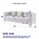 81 Inch Oversized 3 Seater Sectional Sofa, Living Room Comfort Fabric Sectional Sofa - Deep Seating Sectional Sofa, Soft Sitting with 3 Pillows for Living Room,Bedroom,White teddy(Ivory)(W834S00036)