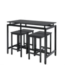 5 Pieces Dining Table Set for 4,Black Bar Table Set with 4 Bar Stools Counter Height Bar Table and Chairs Set. Pub Table Set Breakfast Table for Kitchen, Small Space