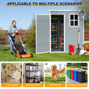 5ft x 3ft Resin Outdoor Storage Shed Plastic Garden Sheds with Floor and Lockable Door for Backyard, Lawn, Grey (W540S00019)