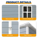 5ft x 3ft Resin Outdoor Storage Shed Plastic Garden Sheds with Floor and Lockable Door for Backyard, Lawn, Grey (W540S00019)