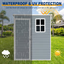 5ft x 3ft Resin Outdoor Storage Shed Plastic Garden Sheds with Floor and Lockable Door for Backyard, Lawn, Grey (W540S00019)