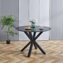1+4,5pieces dining set, Table metal leg Mid-century Dining Table for 4-6 people With Mdf Table Top, Pedestal Dining Table, End Table Leisure Coffee Table