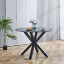 1+4,5pieces dining set, Table metal leg Mid-century Dining Table for 4-6 people With Mdf Table Top, Pedestal Dining Table, End Table Leisure Coffee Table