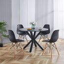 1+4,5pieces dining set, Table metal leg Mid-century Dining Table for 4-6 people With Mdf Table Top, Pedestal Dining Table, End Table Leisure Coffee Table