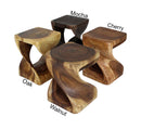 Haussmann Wood Twist End Table 15x15x20 in Height Mocha Oil