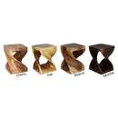 Haussmann Wood Twist End Table 15x15x20 in Height Cherry Oil