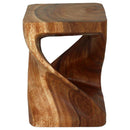 Haussmann Wood Twist End Table 15x15x20 in Height Cherry Oil