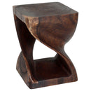 Haussmann Wood Twist End Table 15x15x20 in Height Mocha Oil