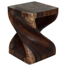 Haussmann Wood Twist End Table 15x15x20 in Height Mocha Oil