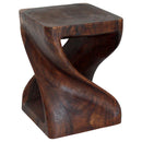 Haussmann Wood Twist End Table 15x15x20 in Height Mocha Oil