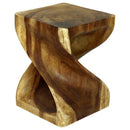 Haussmann Wood Twist End Table 15x15x20 in Height Oak Oil