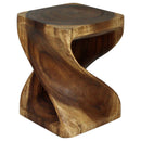 Haussmann Wood Twist End Table 15x15x20 in Height Walnut Oil
