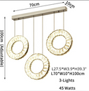 3 Lights - Hanging LED Crystal Lamp for Staircase, Lobby