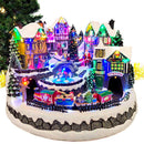 Winter Christmas Village with Train. Christmas Miniature. F07M4-17
