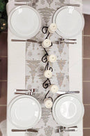 Silver Pine Trees Christmas Table Runner F07M5-9A Silver