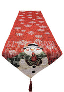 Snowman Christmas Red Table Runner F07M5-8F