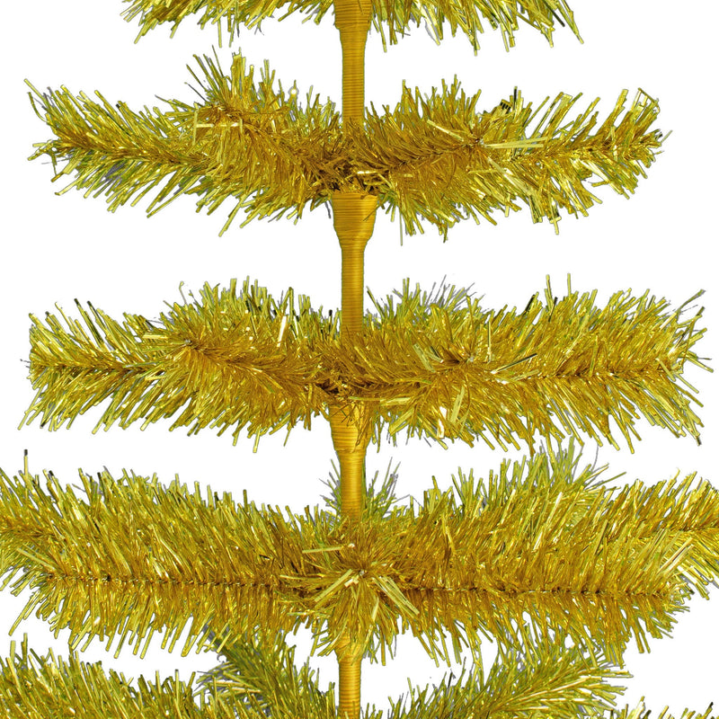 Gold Tinsel Christmas Tree