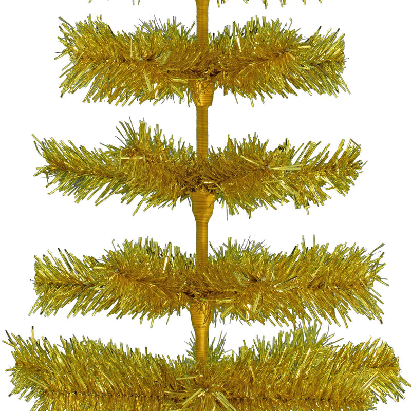 Gold Tinsel Christmas Tree