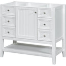 36" Bathroom Vanity without Sink, Cabinet Base Only, One Cabinet and three Drawers, White
