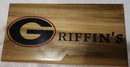 Engraved name with Georgia "G"