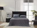 100% Microfiber Jersey Knit Sheet Set with Pillowcases-Grey