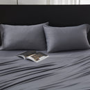 100% Microfiber Jersey Knit Sheet Set with Pillowcases-Grey