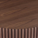 39.37'' Round MDF Coffee Table Mid Century Modern Coffee Table Unique Coffee Table for Living Room Furniture, Tea Table WALNUT