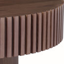 39.37'' Round MDF Coffee Table Mid Century Modern Coffee Table Unique Coffee Table for Living Room Furniture, Tea Table WALNUT