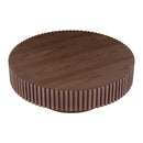39.37'' Round MDF Coffee Table Mid Century Modern Coffee Table Unique Coffee Table for Living Room Furniture, Tea Table WALNUT