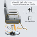 Premium Reclining barber Chair Salon Chair for Hair Stylist with Heavy Duty Hydraulic Pump, 360 Rotation, Tattoo Chair Shampoo Beauty Salon Equipment, Max Load Weight 400 Lbs, Gray