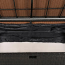 2-Piece Outdoor Rattan Daybed with Bench Lounge Roof Set and Cushions for Poolside, Backyard and Garden