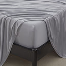 100% Microfiber Jersey Knit Sheet Set with Pillowcase-Gull Gray