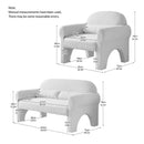 [VIDEO provided]2 Piece Set Sofa Couch,modern teddy fabric loveseat & accent chair for Living room